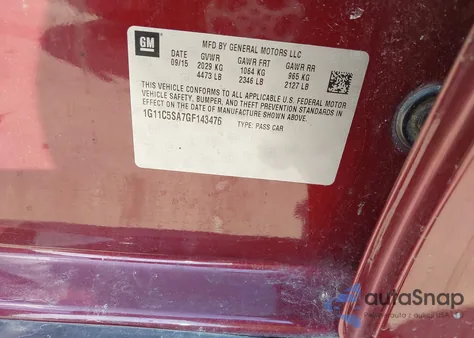 2016 Chevrolet Malibu Limited Lt z USA, uszkodzony, nr VIN 1G11C5SA7GF143476